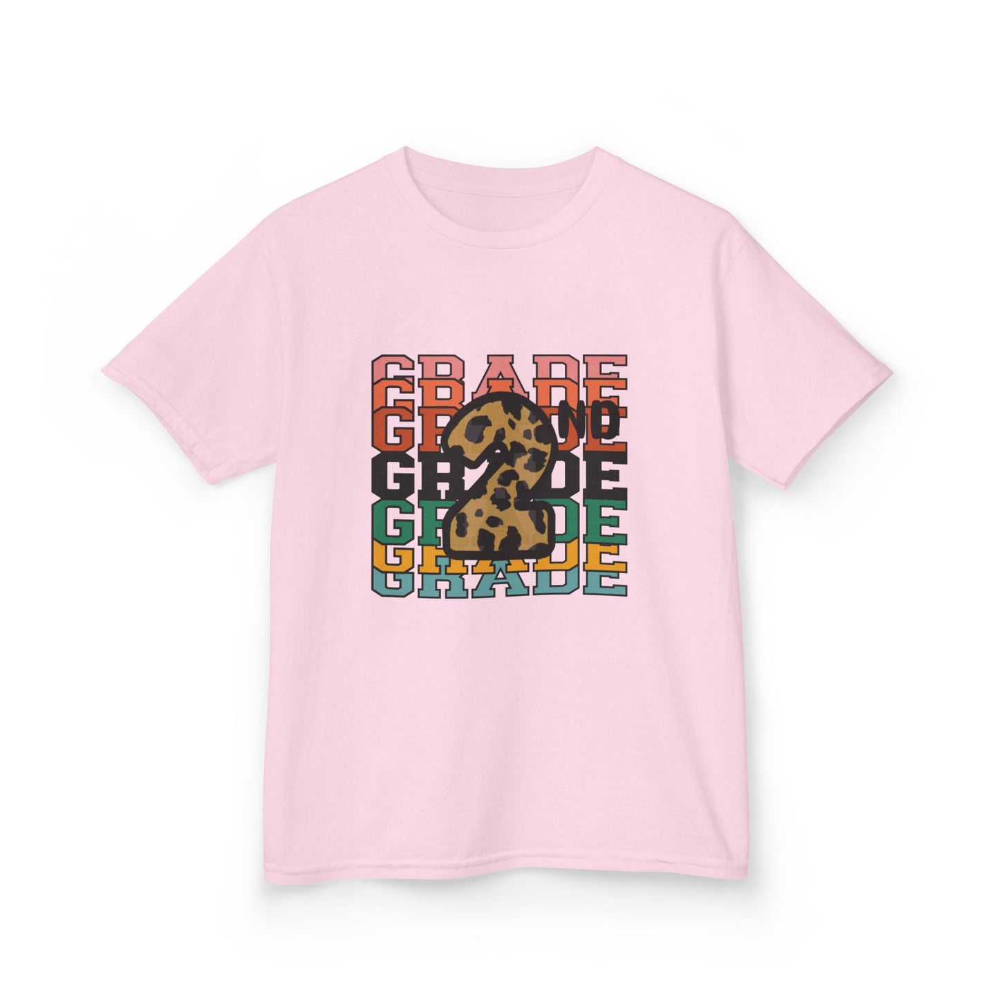 2nd Grade Fun Animal Print Kids Heavy Cotton Tee - Perfect for Back to School & Play!