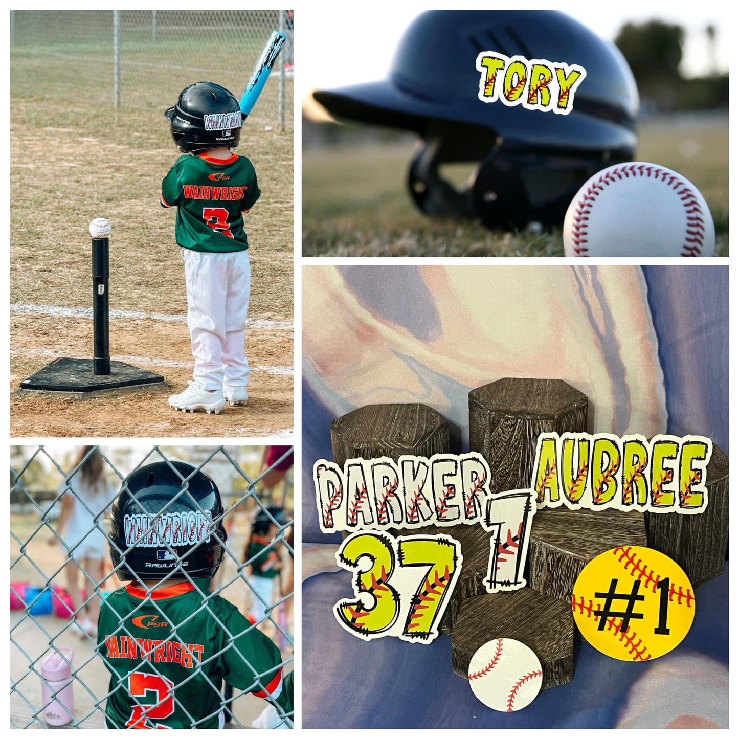 Baseball or Softball Customized Helmet Decal