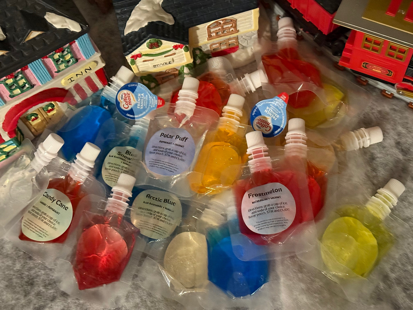 Winter Themed Grab N Go Dirty Soda Flavor Pouches | Just add to soda, Stir and Enjoy | Stocking Stuffers