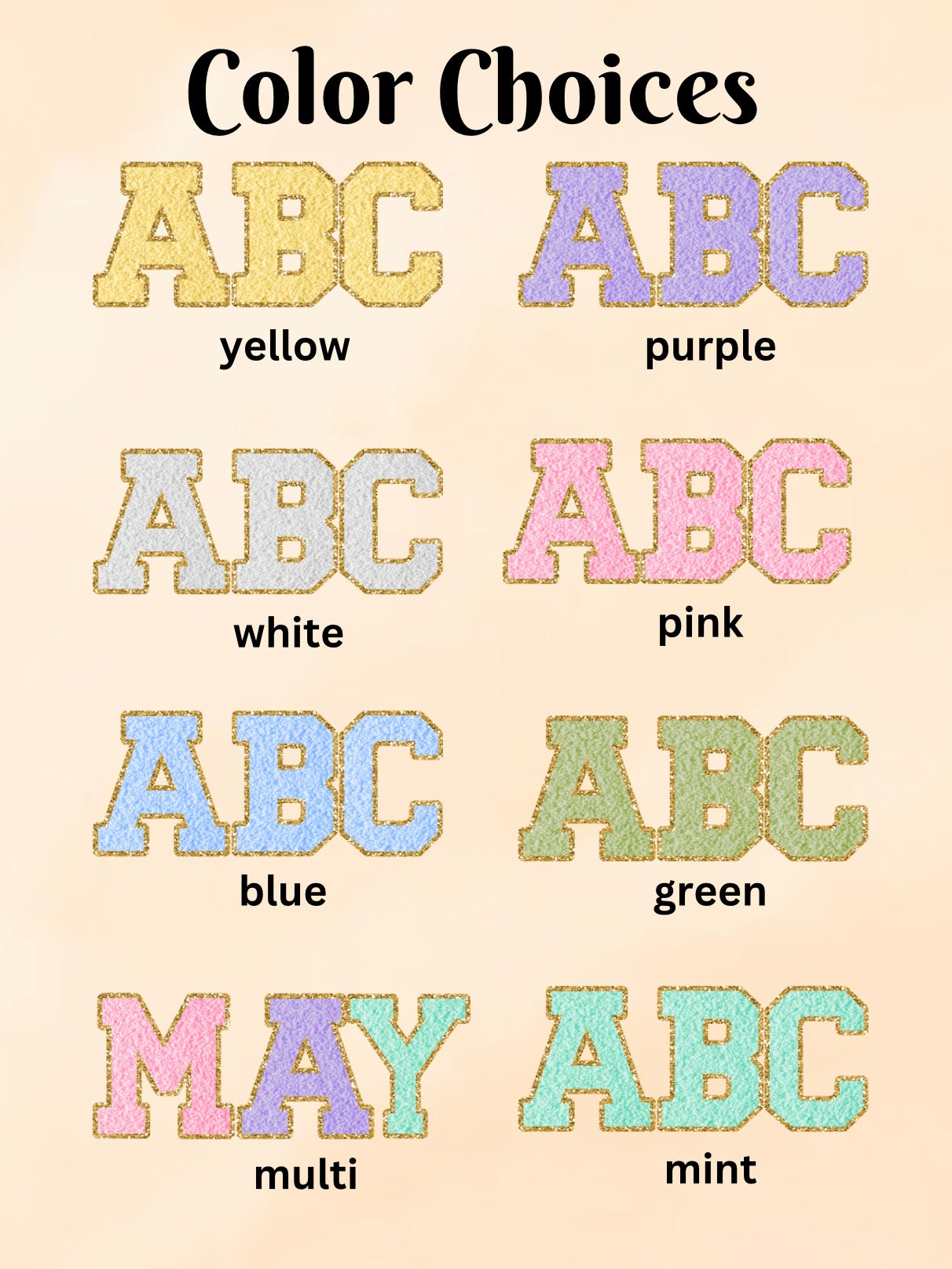 Chenille Name Decal