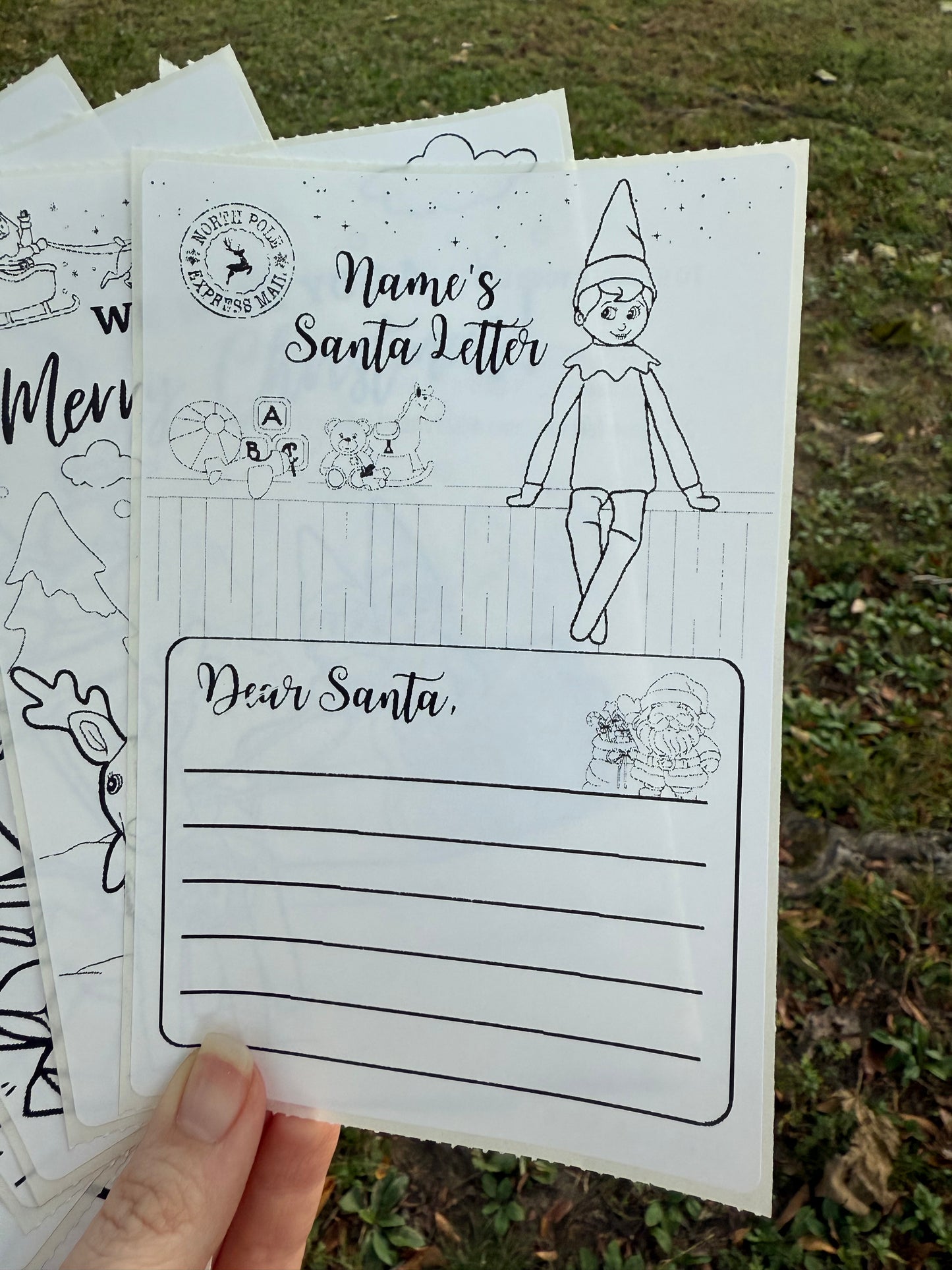 Christmas Themed Coloring Sticker Packs | Christmas | Elf | Grinch | Party Favors