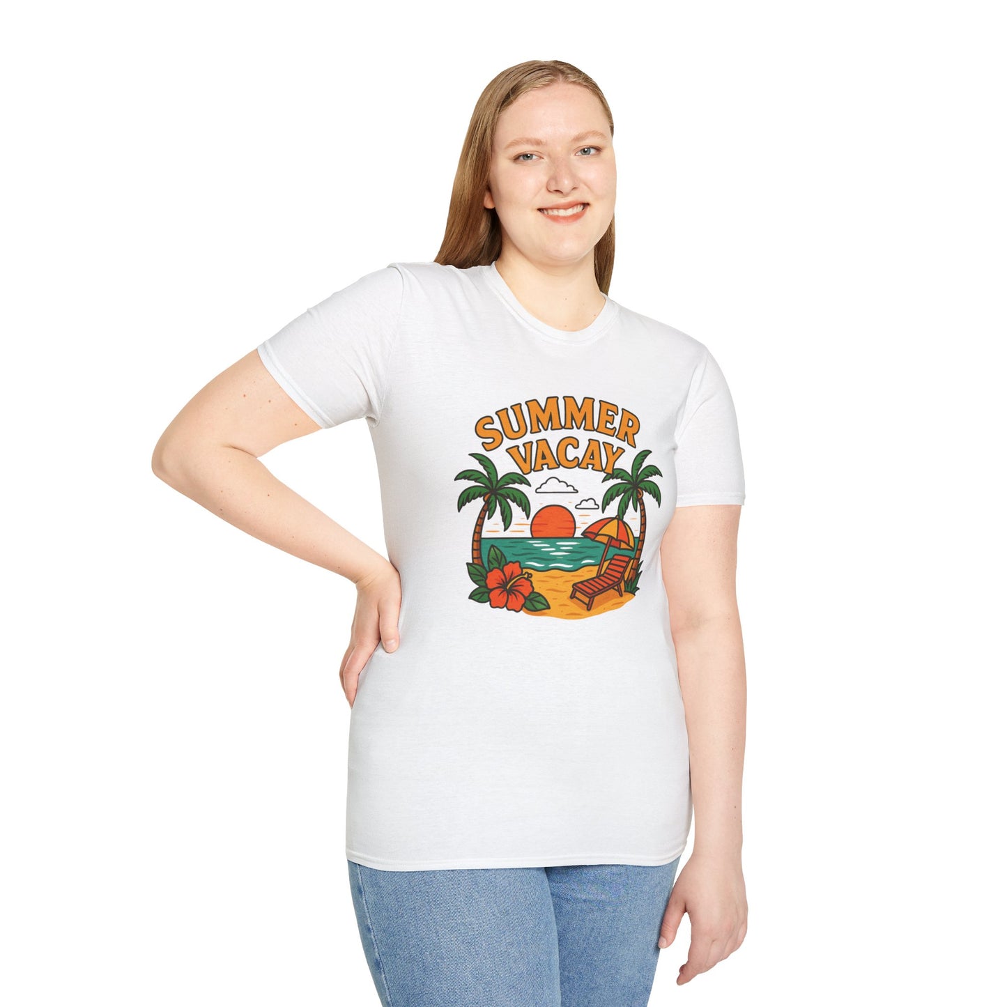 Summer Vacay Unisex Softstyle T-Shirt - Beach Vibes Graphic Tee