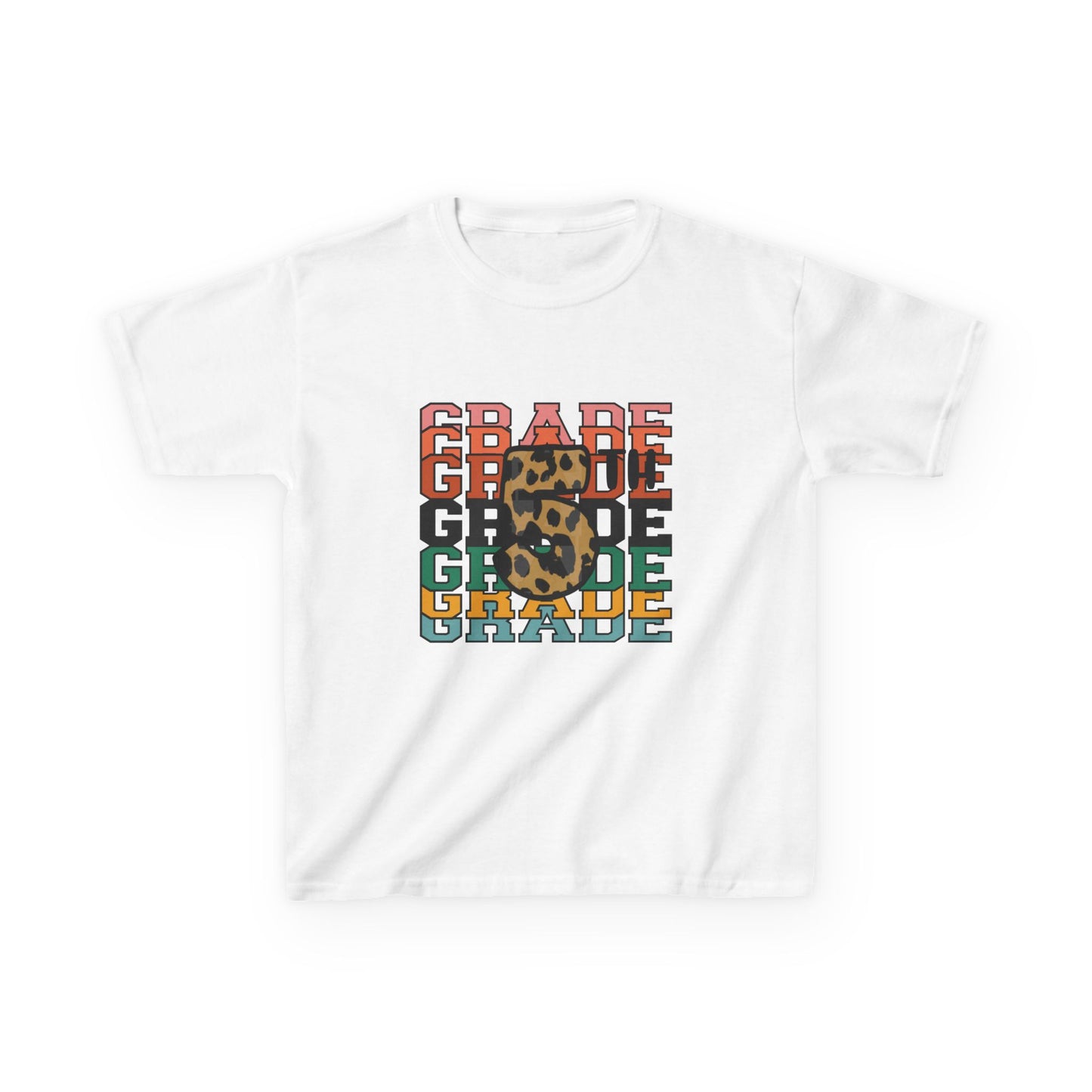 5th Grade Fun Animal Print Kids Heavy Cotton Tee - Perfect for Back to School & Play!
