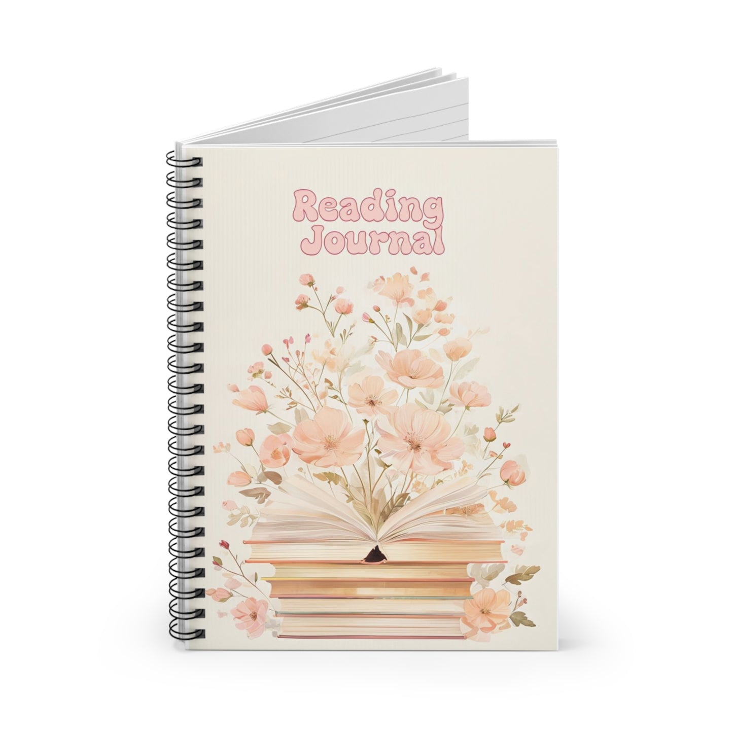 Floral Reading Journal - Spiral Notebook for Book Lovers