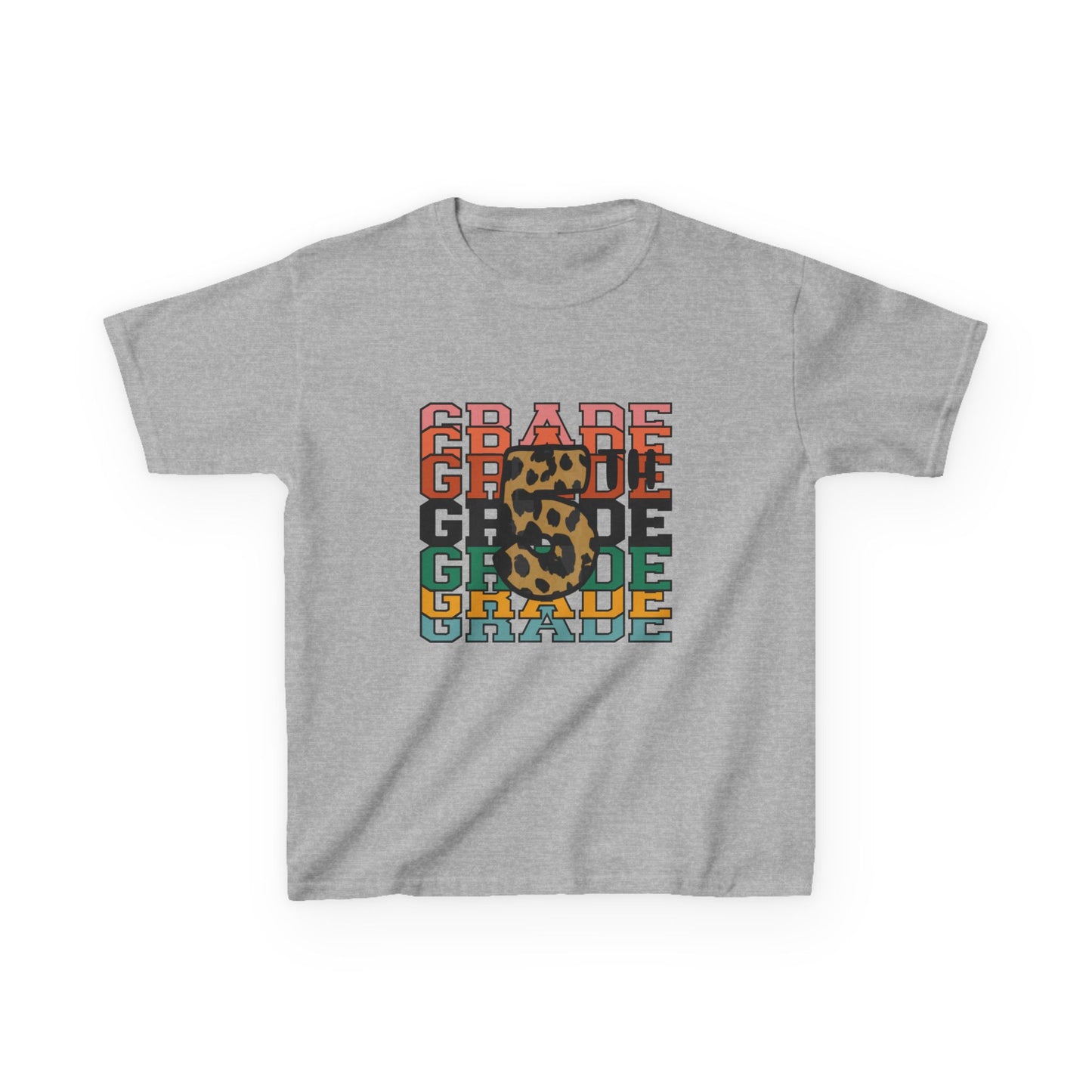 5th Grade Fun Animal Print Kids Heavy Cotton Tee - Perfect for Back to School & Play!