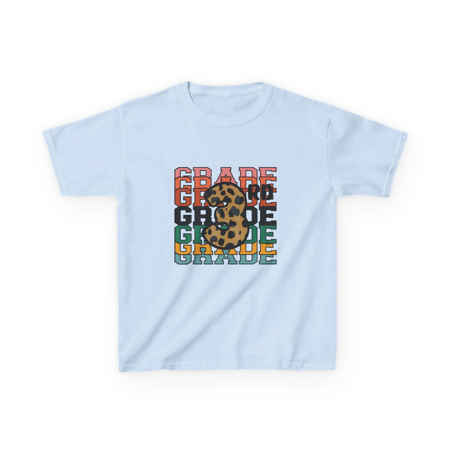 3rd Grade Fun Animal Print Kids Heavy Cotton Tee - Perfect for Back to School & Play!