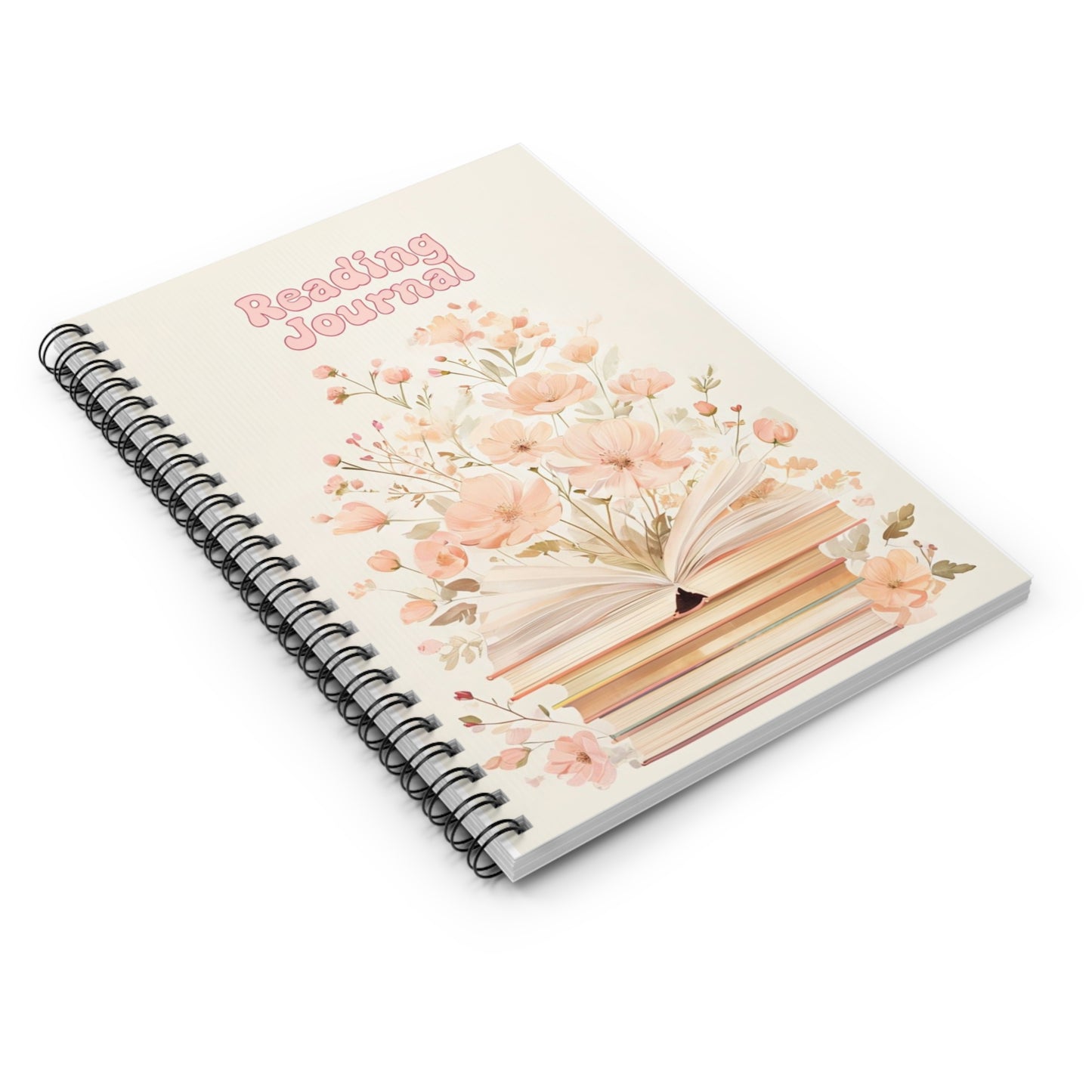 Floral Reading Journal - Spiral Notebook for Book Lovers