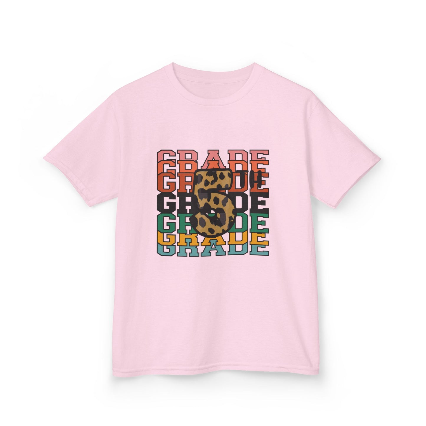 5th Grade Fun Animal Print Kids Heavy Cotton Tee - Perfect for Back to School & Play!