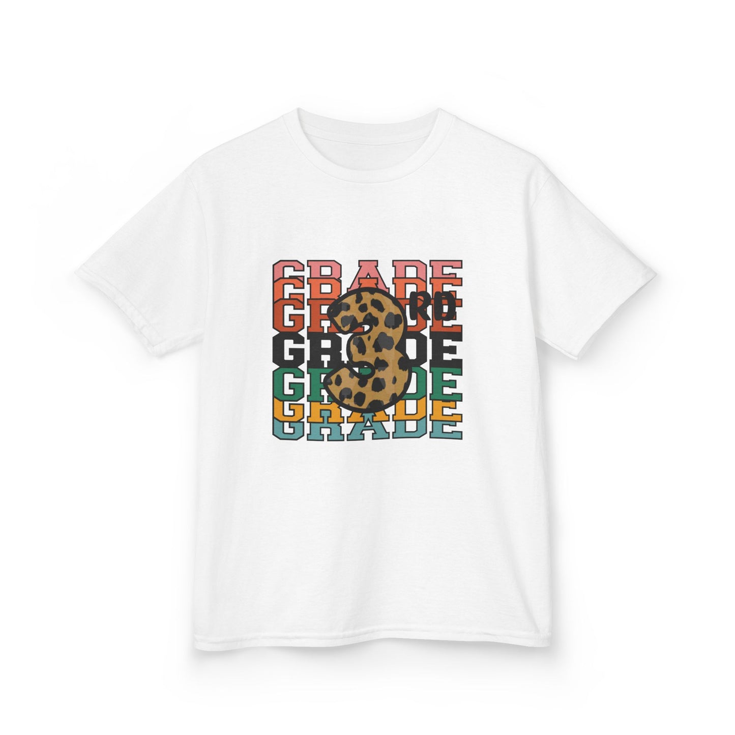 3rd Grade Fun Animal Print Kids Heavy Cotton Tee - Perfect for Back to School & Play!