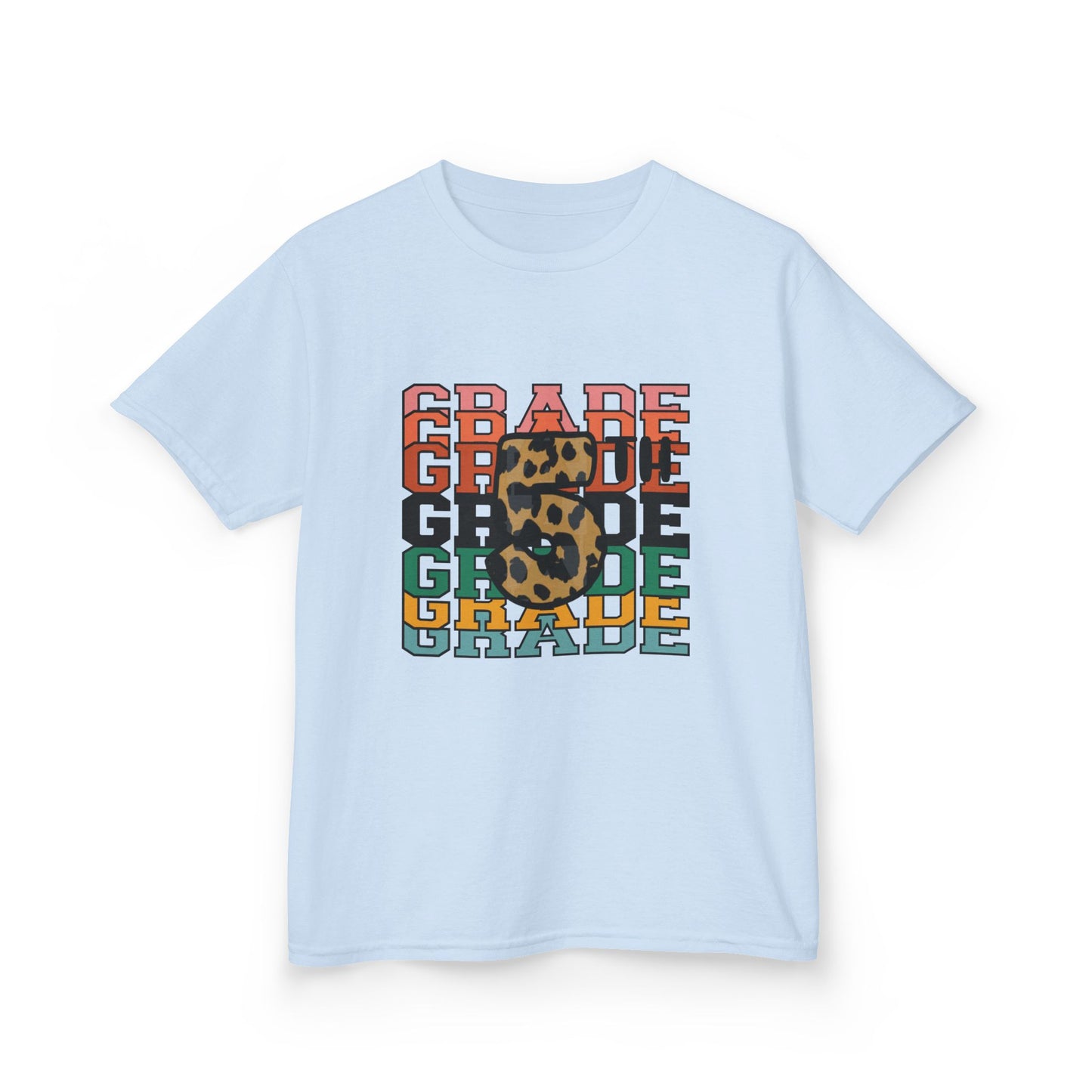 5th Grade Fun Animal Print Kids Heavy Cotton Tee - Perfect for Back to School & Play!