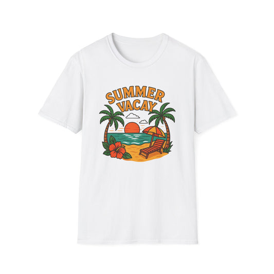 Summer Vacay Unisex Softstyle T-Shirt - Beach Vibes Graphic Tee