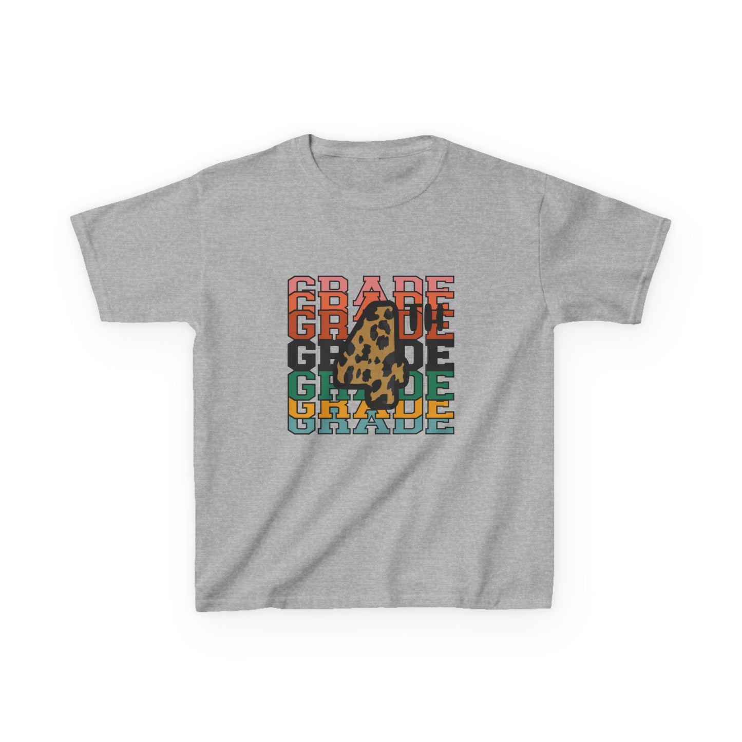 4th Grade Fun Animal Print Kids Heavy Cotton Tee - Perfect for Back to School & Play!