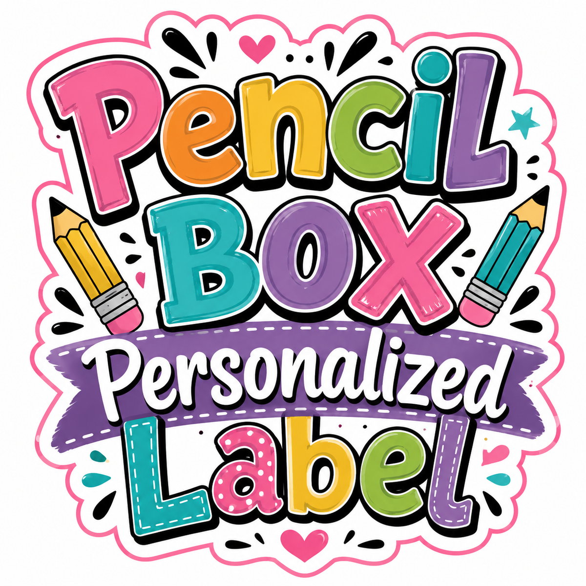 Pencil Box Personalized Label