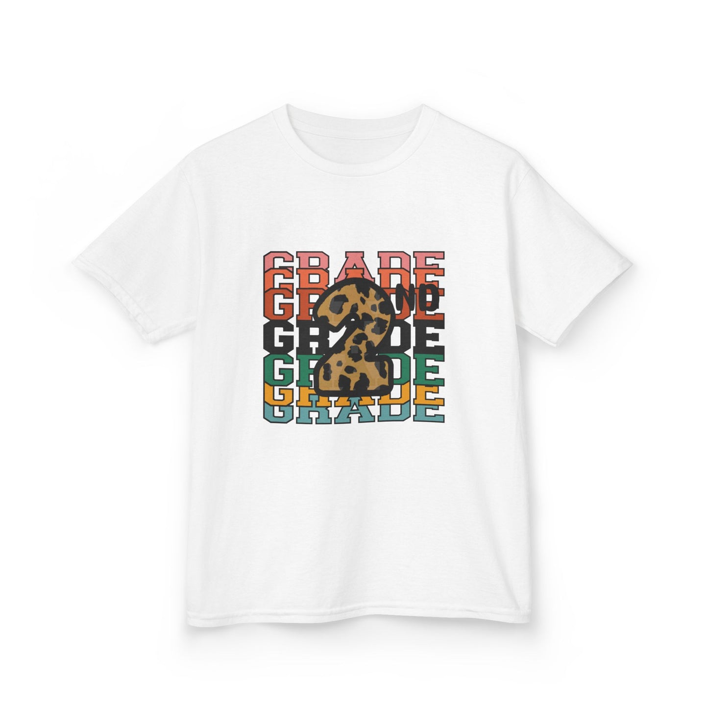 2nd Grade Fun Animal Print Kids Heavy Cotton Tee - Perfect for Back to School & Play!