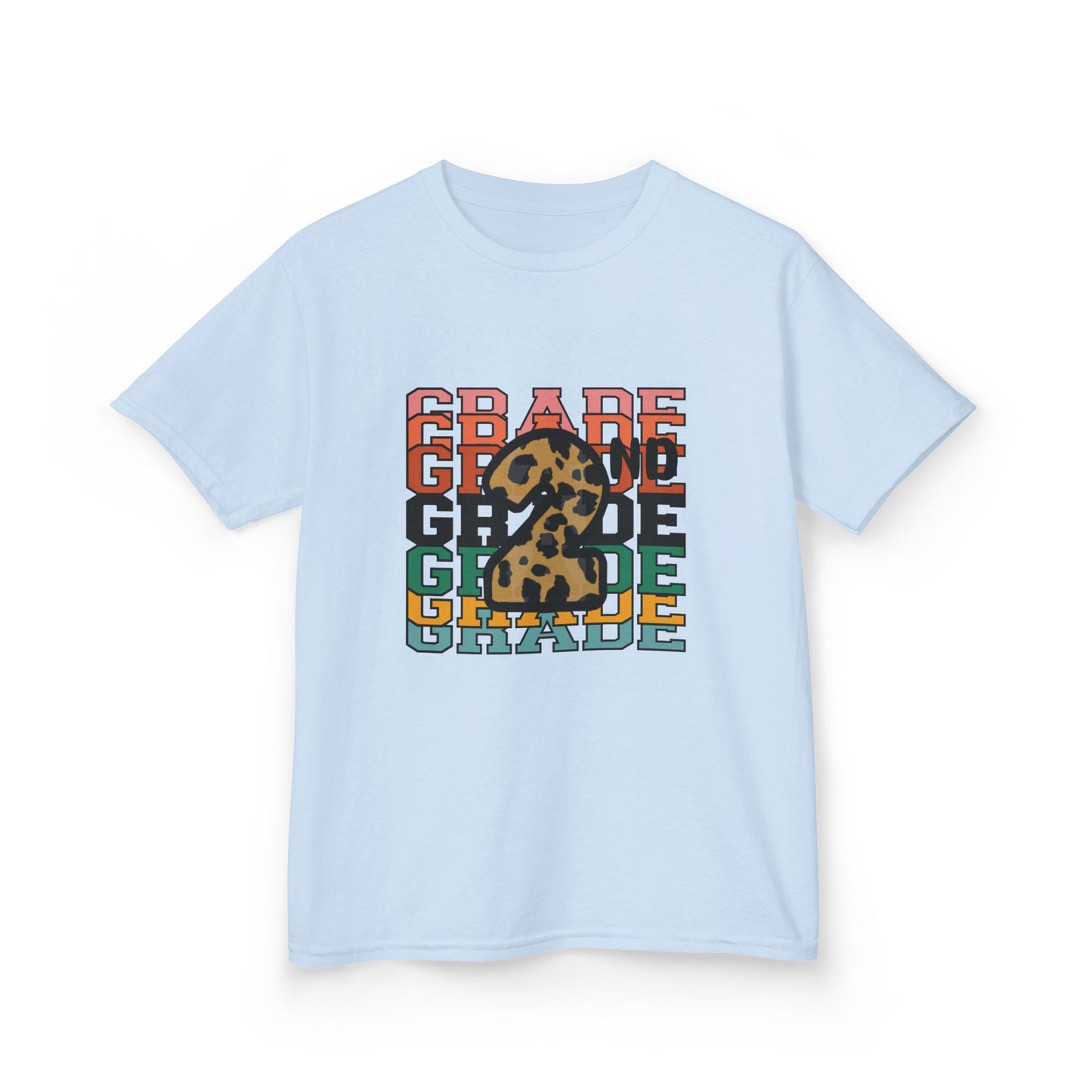 2nd Grade Fun Animal Print Kids Heavy Cotton Tee - Perfect for Back to School & Play!