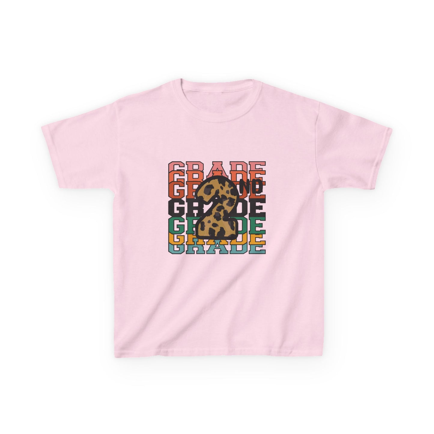 2nd Grade Fun Animal Print Kids Heavy Cotton Tee - Perfect for Back to School & Play!