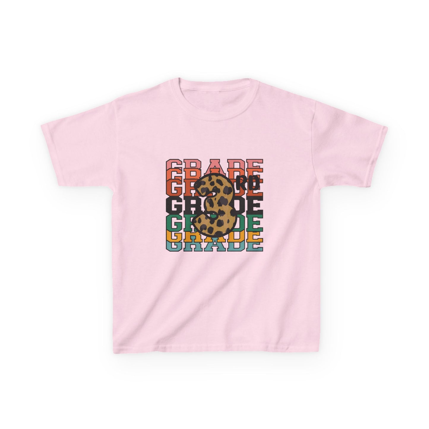 3rd Grade Fun Animal Print Kids Heavy Cotton Tee - Perfect for Back to School & Play!