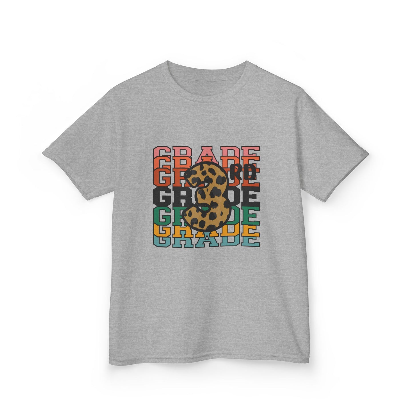 3rd Grade Fun Animal Print Kids Heavy Cotton Tee - Perfect for Back to School & Play!