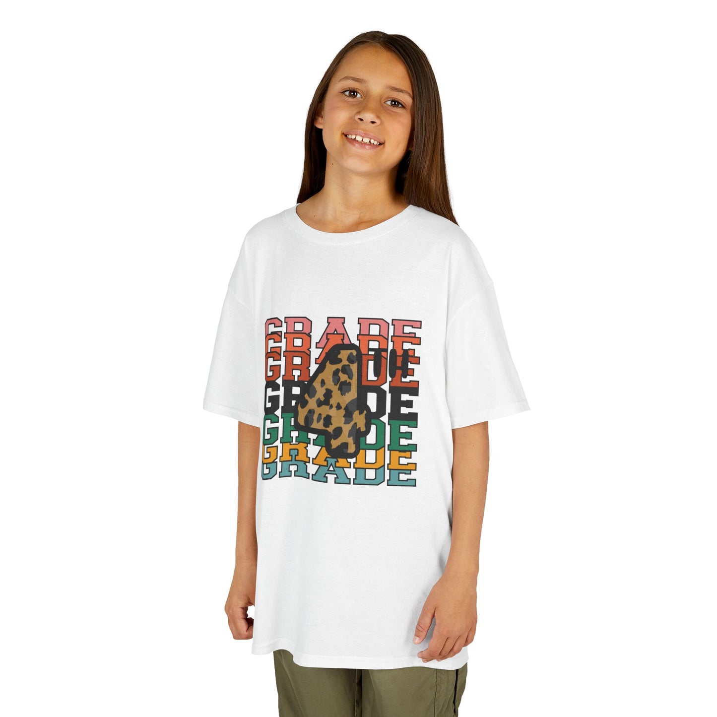 4th Grade Fun Animal Print Kids Heavy Cotton Tee - Perfect for Back to School & Play!