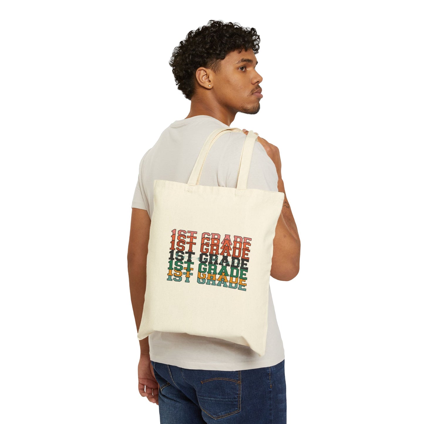 Fun 1st Grade Cotton Canvas Tote Bag - Perfect for Back to School and Teachers