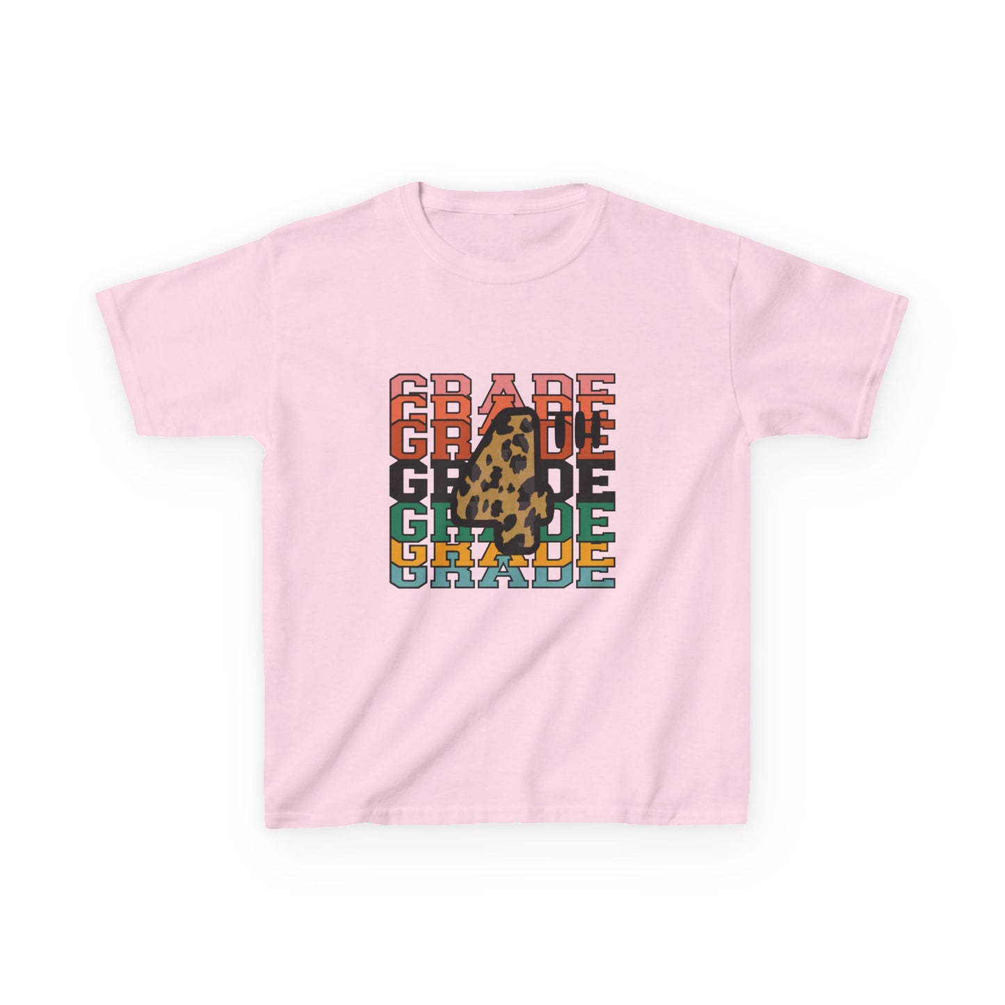 4th Grade Fun Animal Print Kids Heavy Cotton Tee - Perfect for Back to School & Play!
