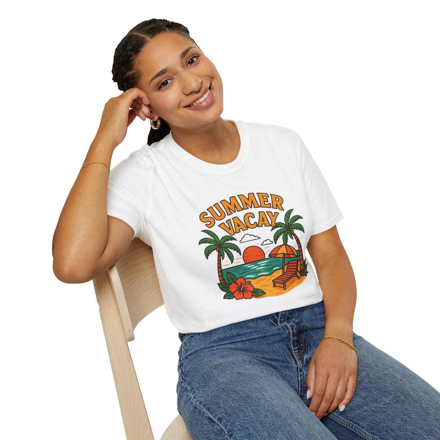 Summer Vacay Unisex Softstyle T-Shirt - Beach Vibes Graphic Tee