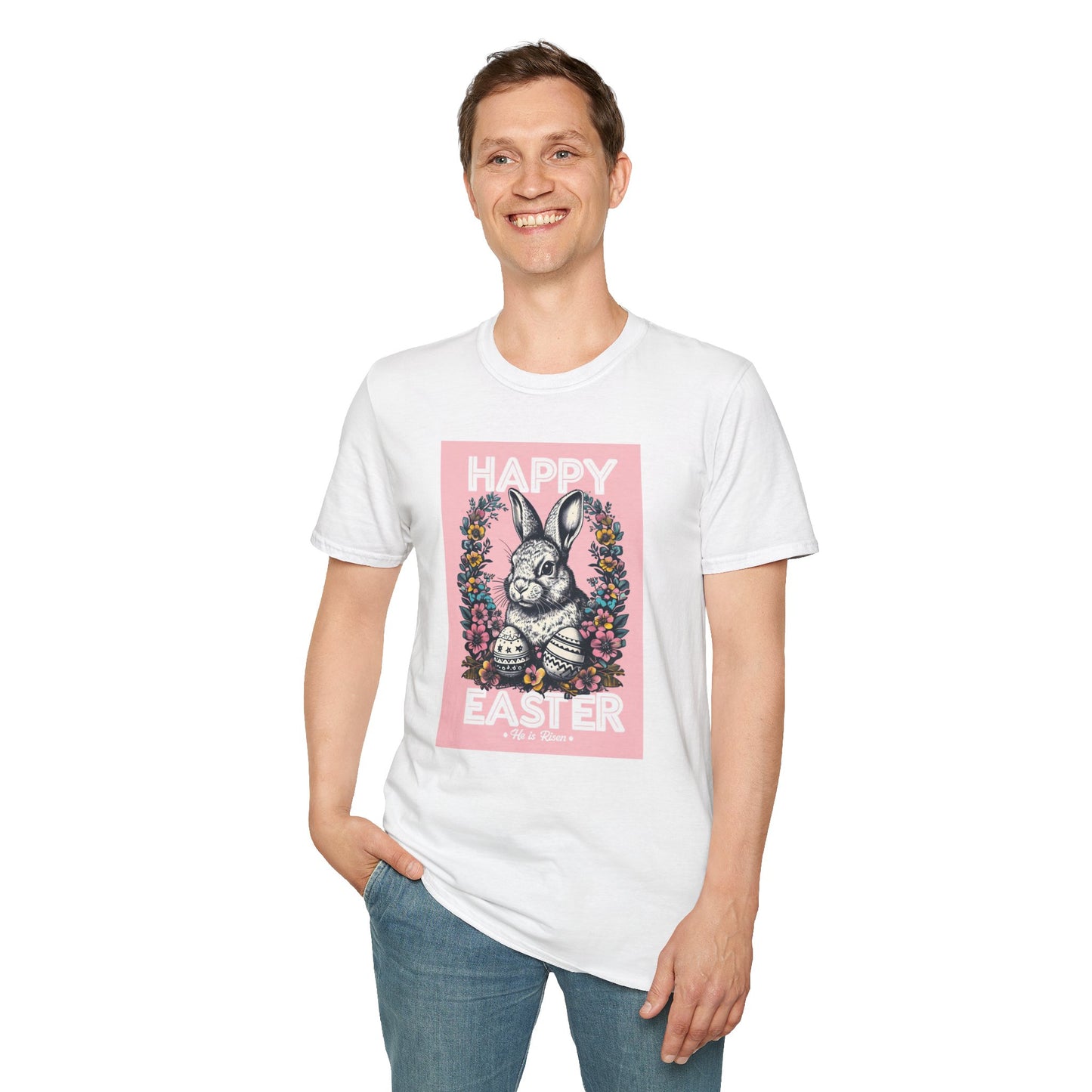 Easter Bunny Unisex Softstyle T-Shirt - Happy Easter Graphic Tee