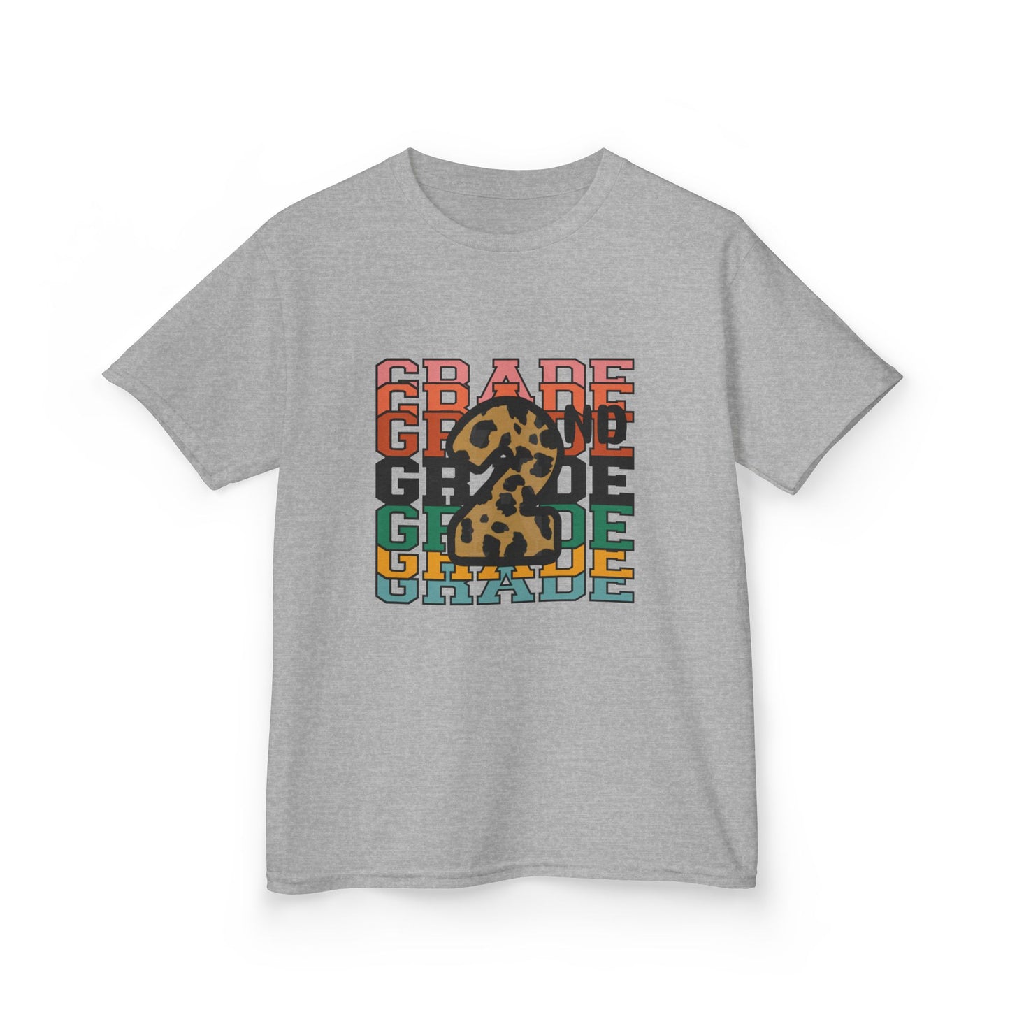 2nd Grade Fun Animal Print Kids Heavy Cotton Tee - Perfect for Back to School & Play!