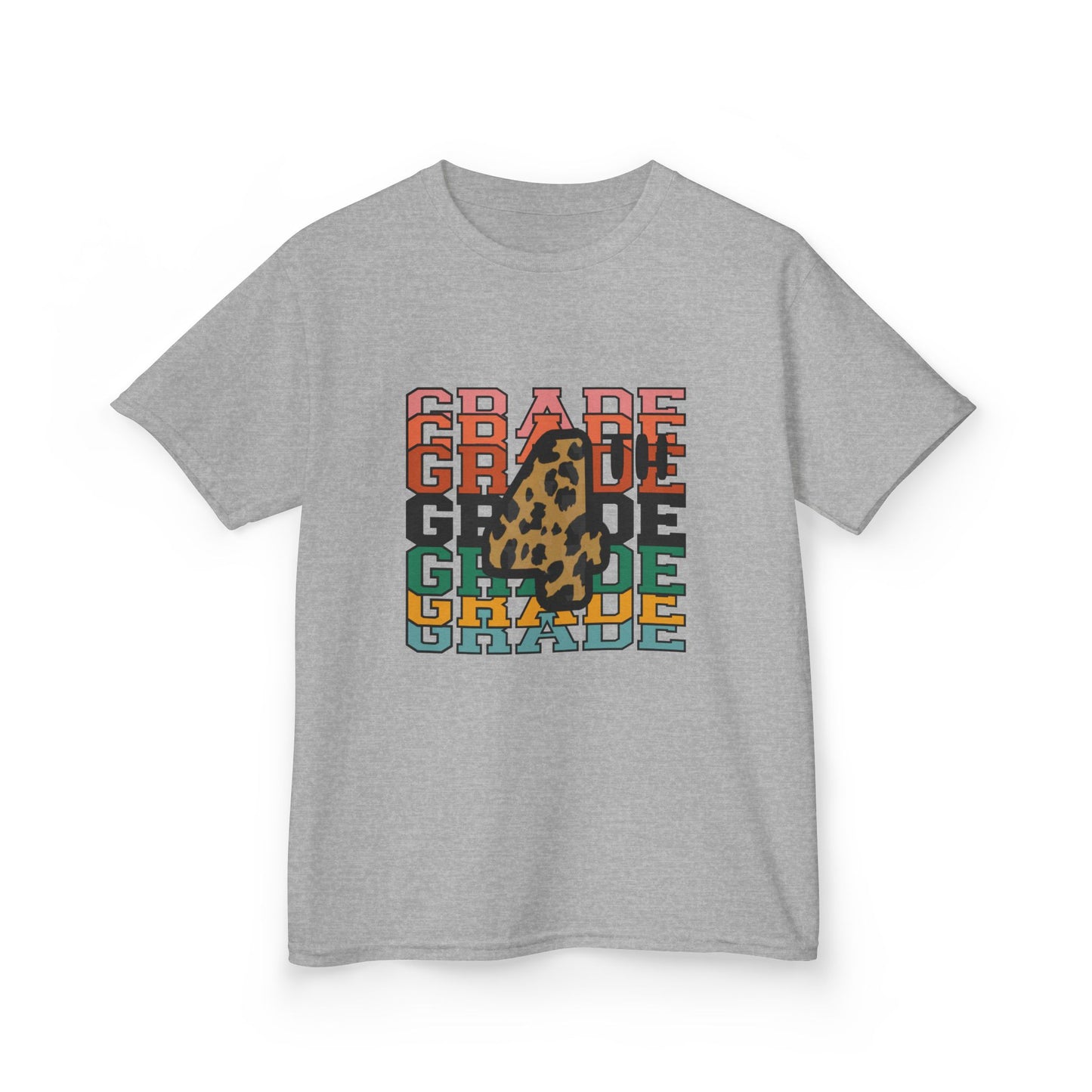 4th Grade Fun Animal Print Kids Heavy Cotton Tee - Perfect for Back to School & Play!