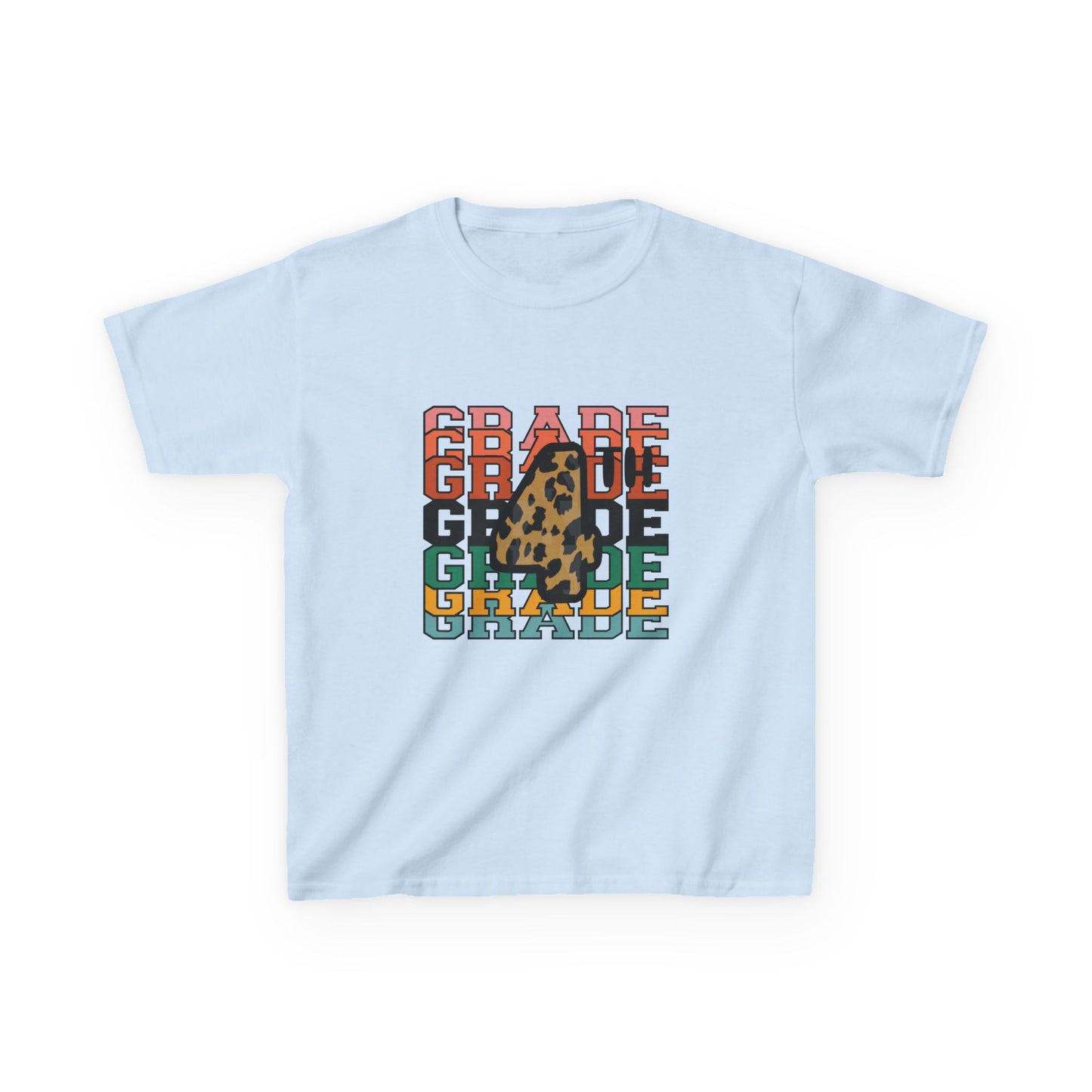4th Grade Fun Animal Print Kids Heavy Cotton Tee - Perfect for Back to School & Play!
