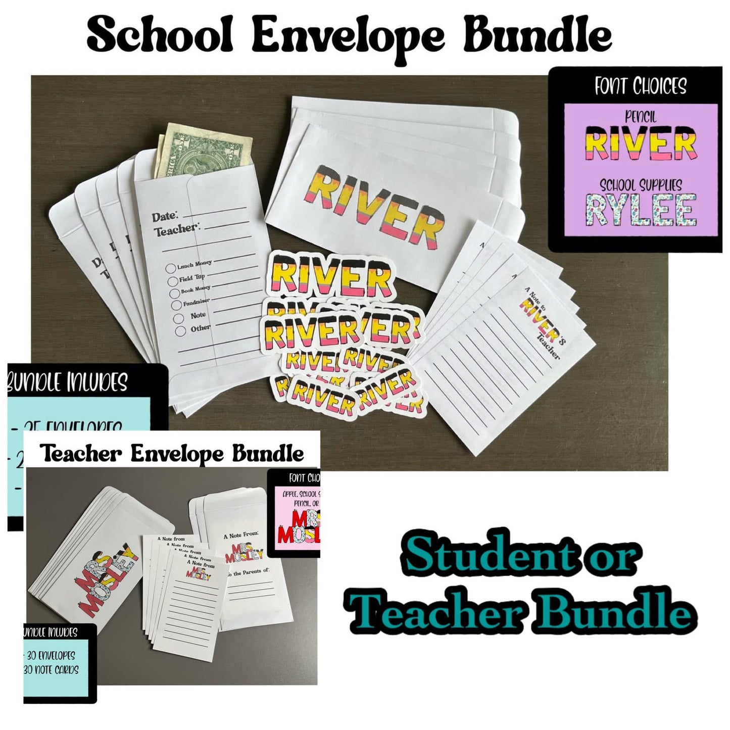 School Envelope Bundle