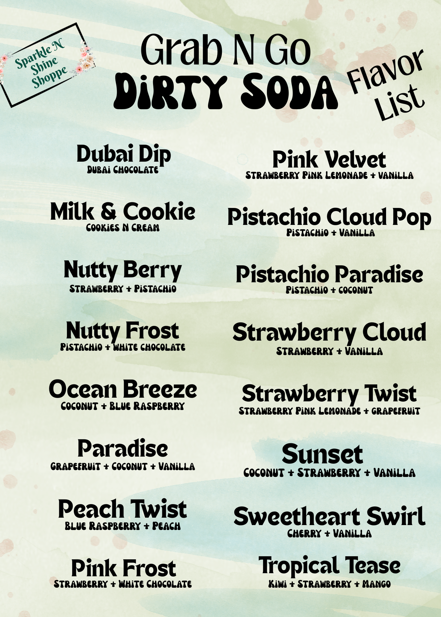 Dirty Soda Flavor Pouches | Just add to soda, Stir and Enjoy