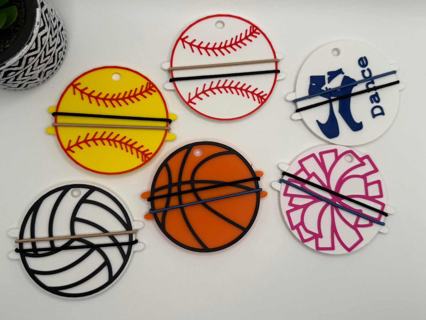Sports Hair Tie Bag Tag | Baseball | Softball | Basketball | Soccer | Cheer | Golf | Personalized with Name (Copy)
