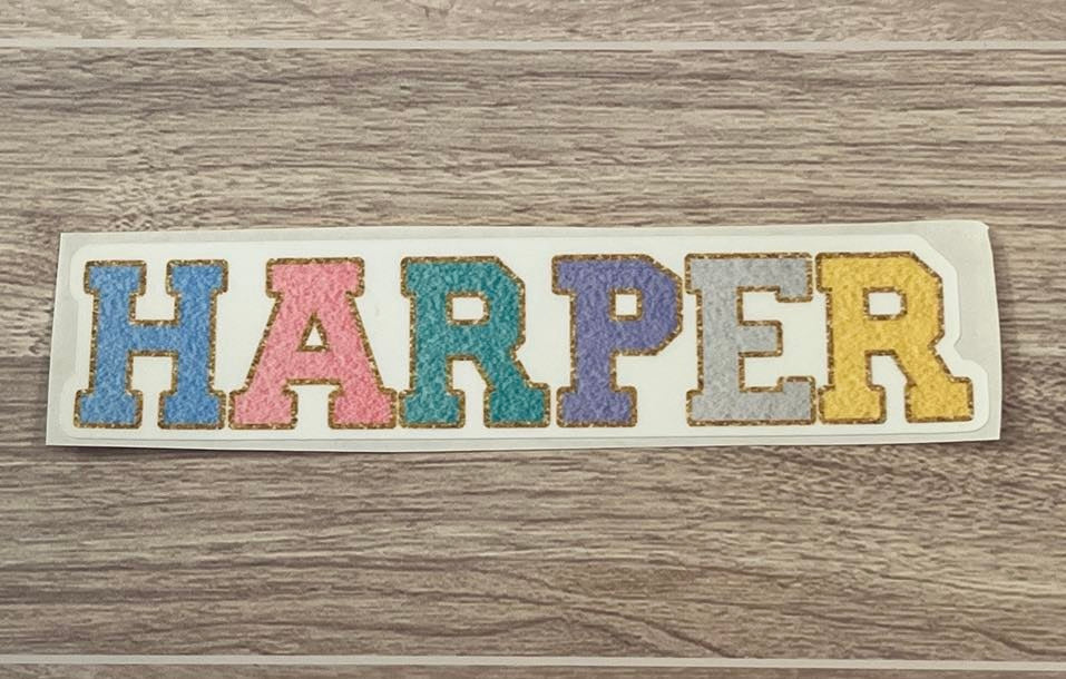 Chenille Name Decal