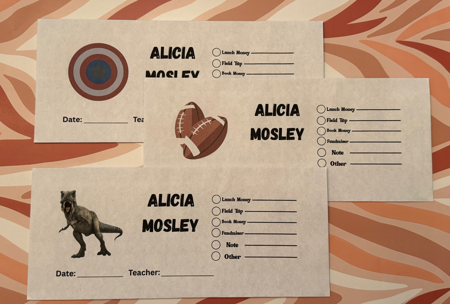 Back to School Personalized Envelopes AND Note