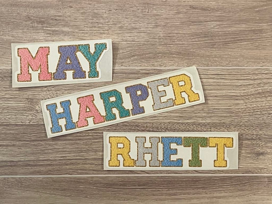 Chenille Name Decal