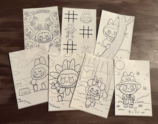 Labubu Coloring Sticker Pack | Party Favors