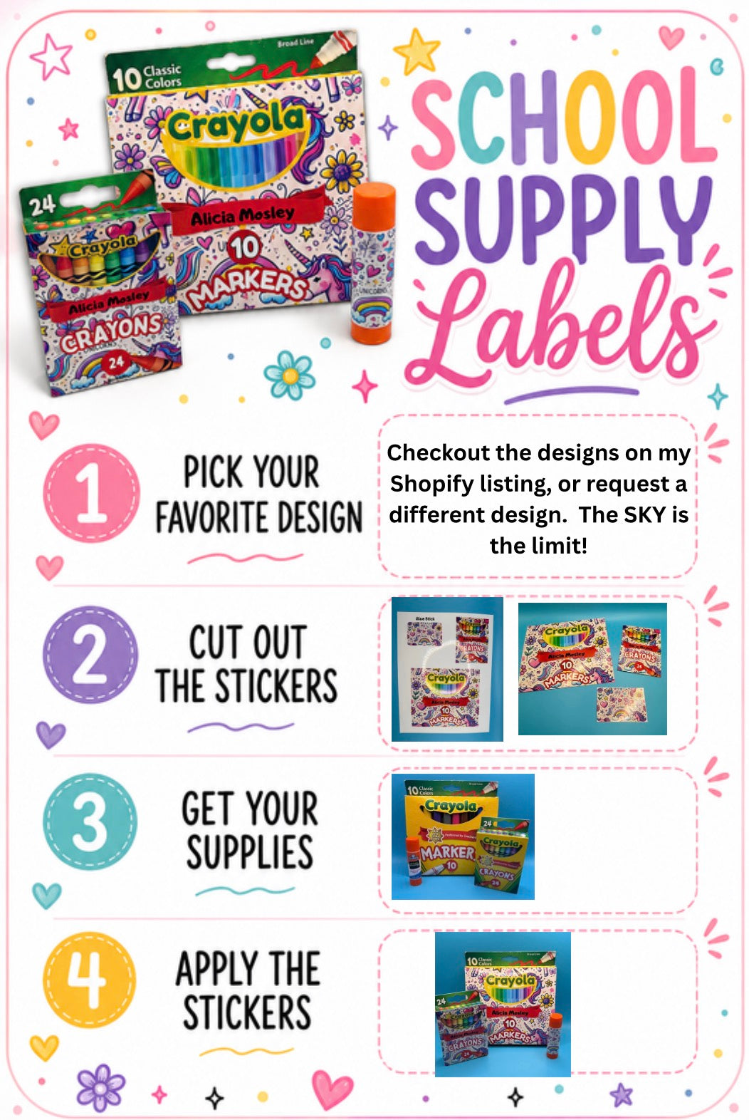School Supply Labels