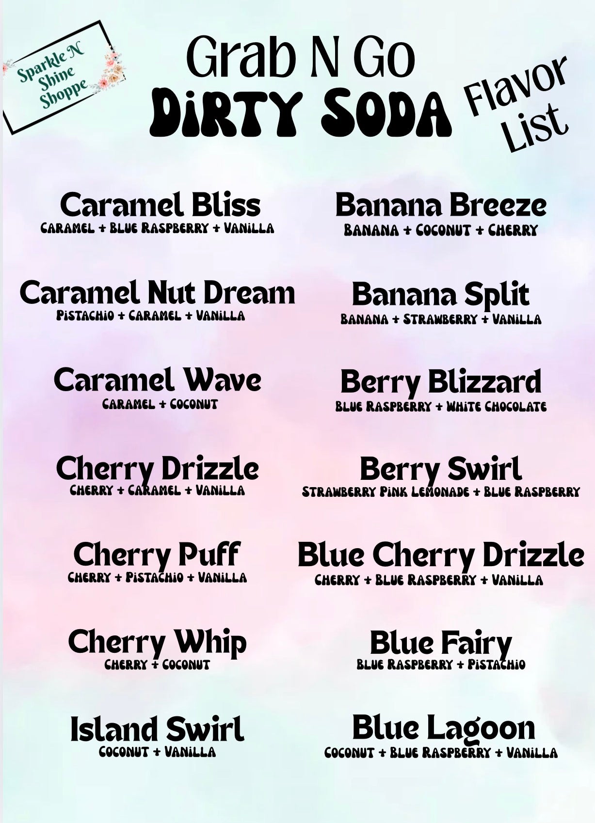 Dirty Soda Flavor Pouches | Just add to soda, Stir and Enjoy