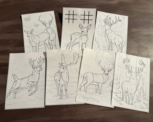 Deer Coloring Sticker Pack | Party Favors