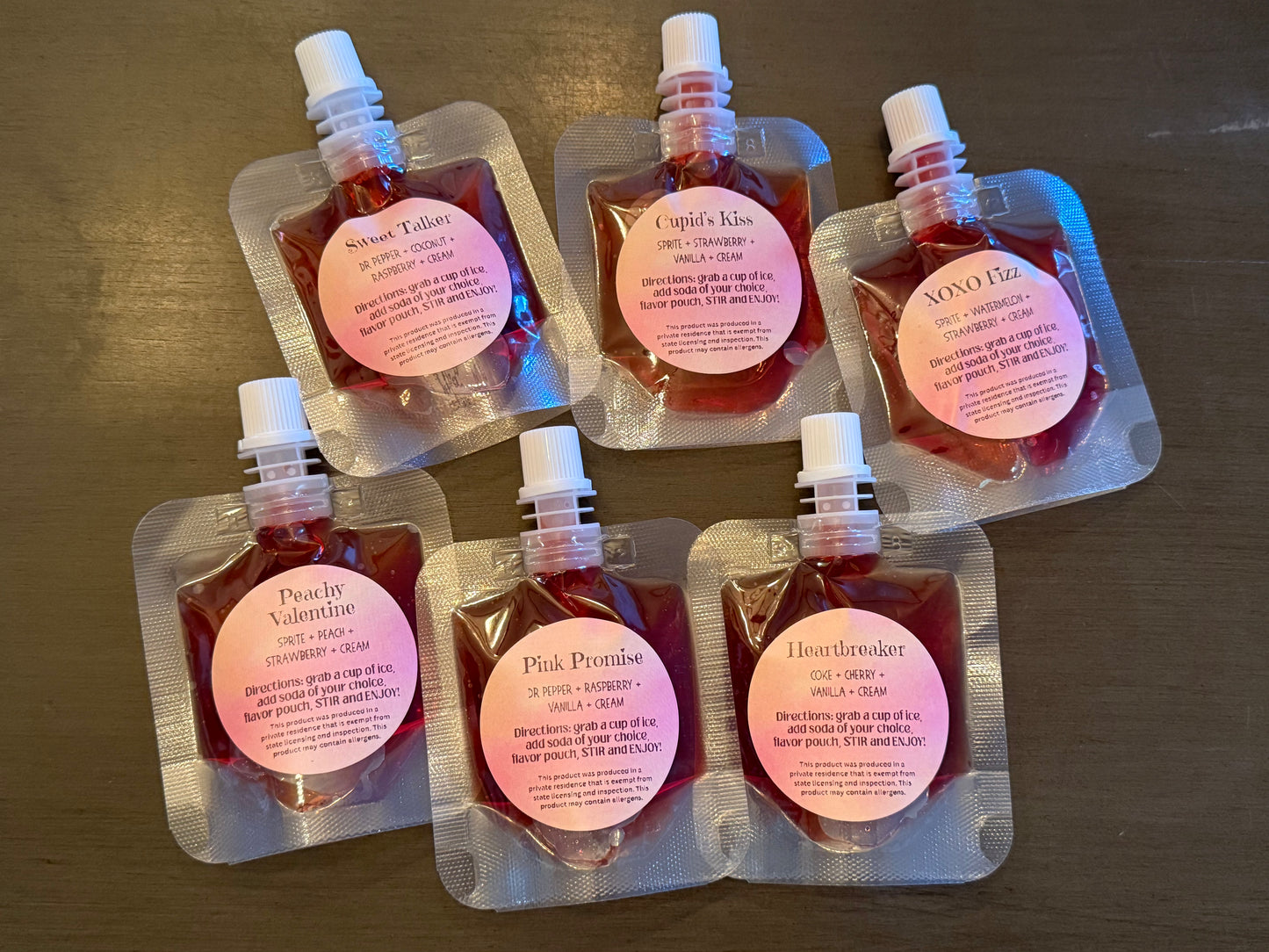 Valentine Themed Dirty Soda Pouches