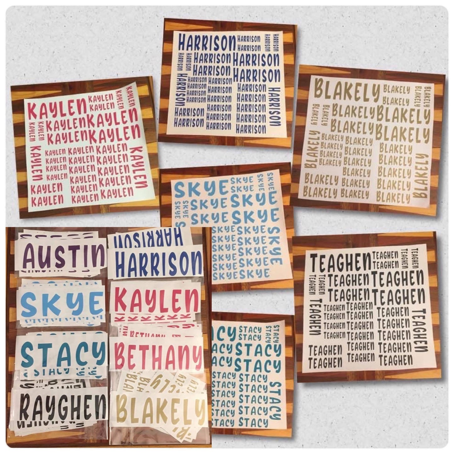 Vinyl Name Stickers