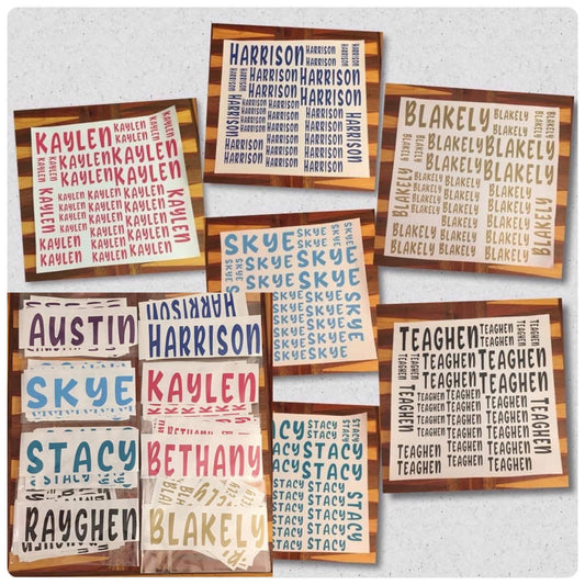 Vinyl Name Stickers