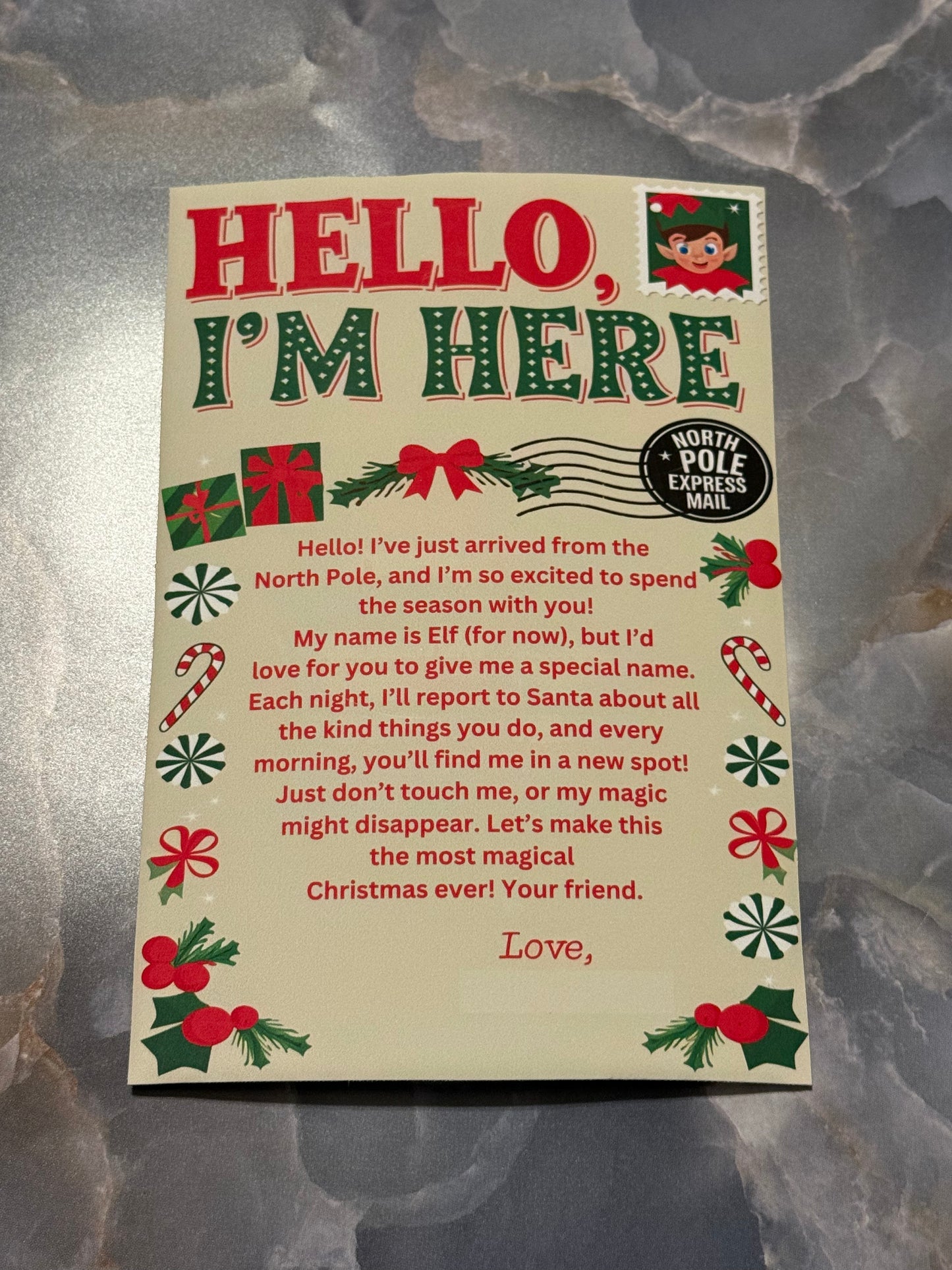 Christmas Elf Foam Puzzle | Elf Return Letter