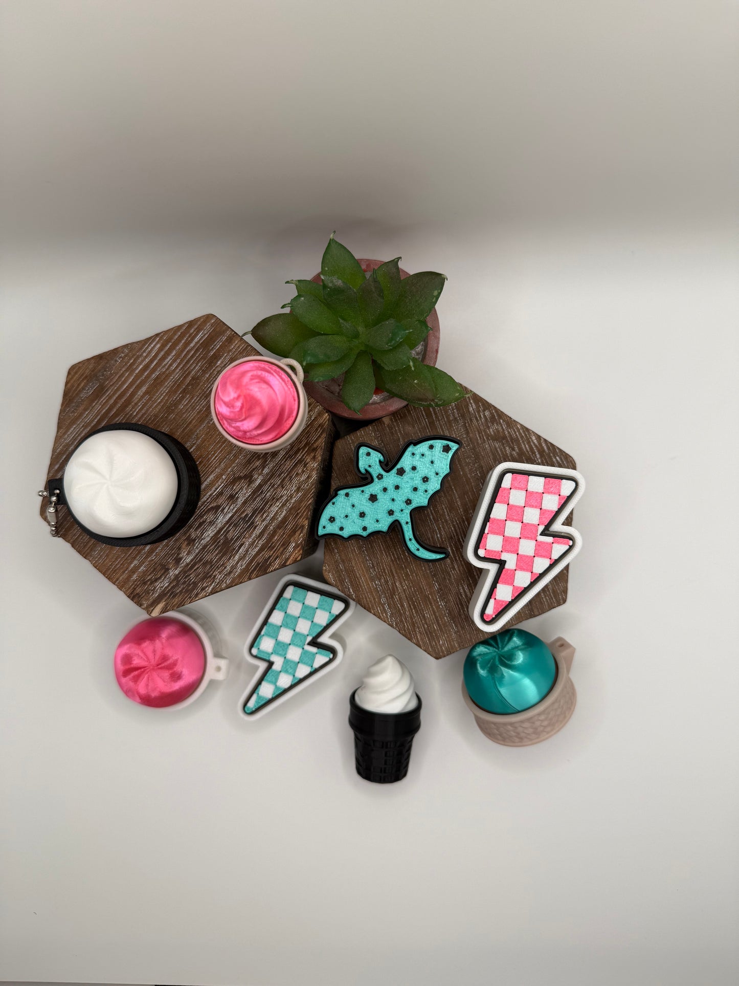 Fidget Clickers | Dumplings | Ice Cream | Bolt | Dragon