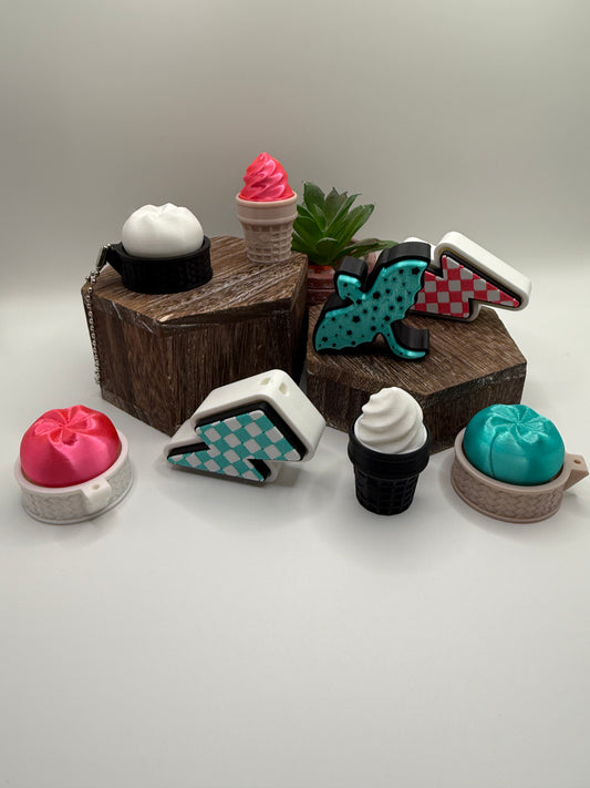 Fidget Clickers | Dumplings | Ice Cream | Bolt | Dragon