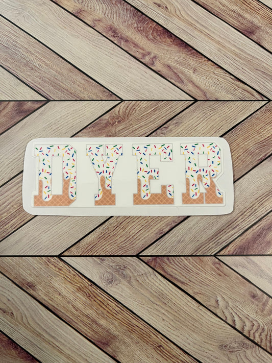 Ice Cream Name Decal