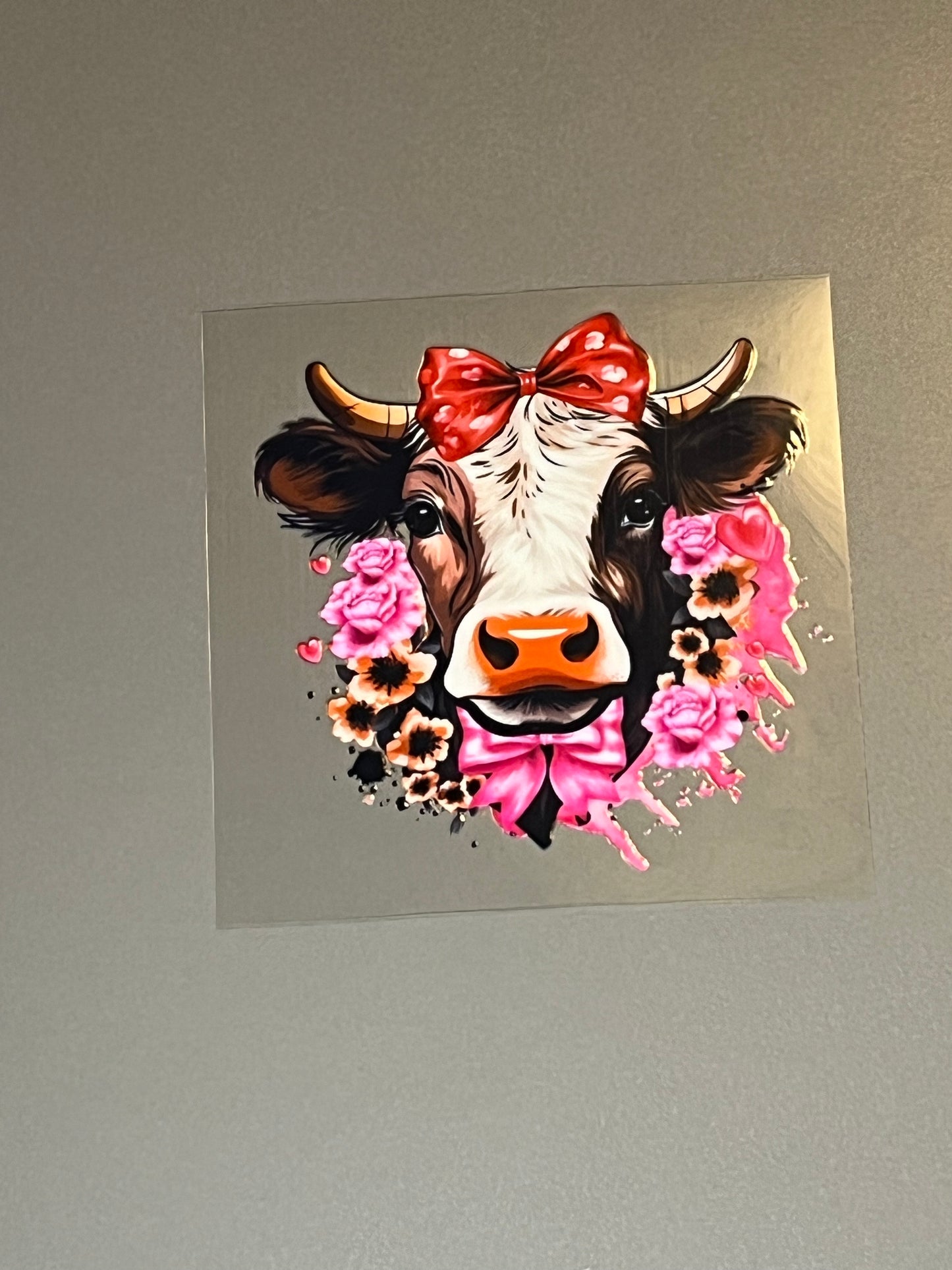 Cow with Bow UV DTF Image IM720