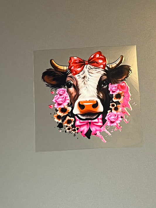Cow with Bow UV DTF Image IM720