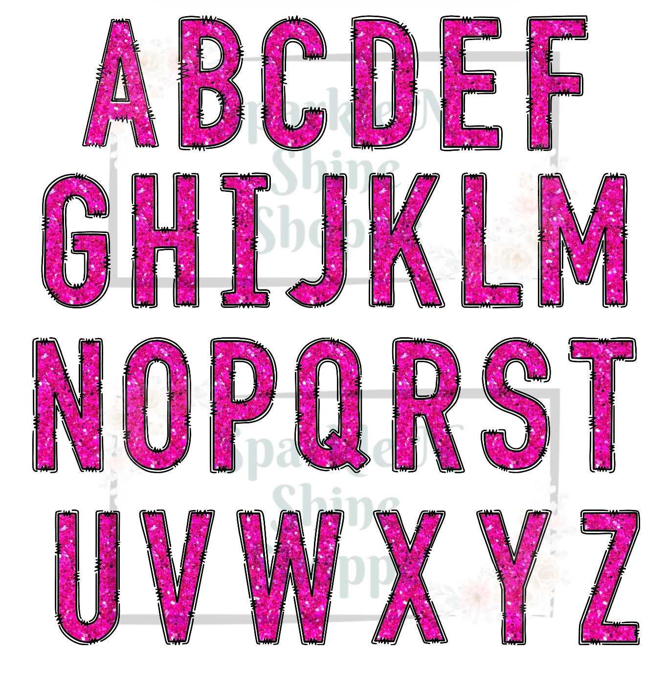 Pink Glitter Name Decal